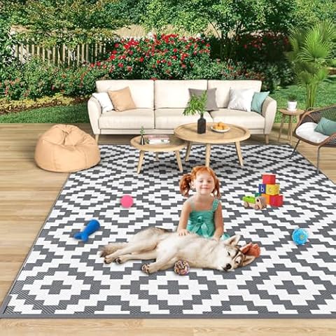 MOKANI Waterproof Reversible Outdoor Rug Cover