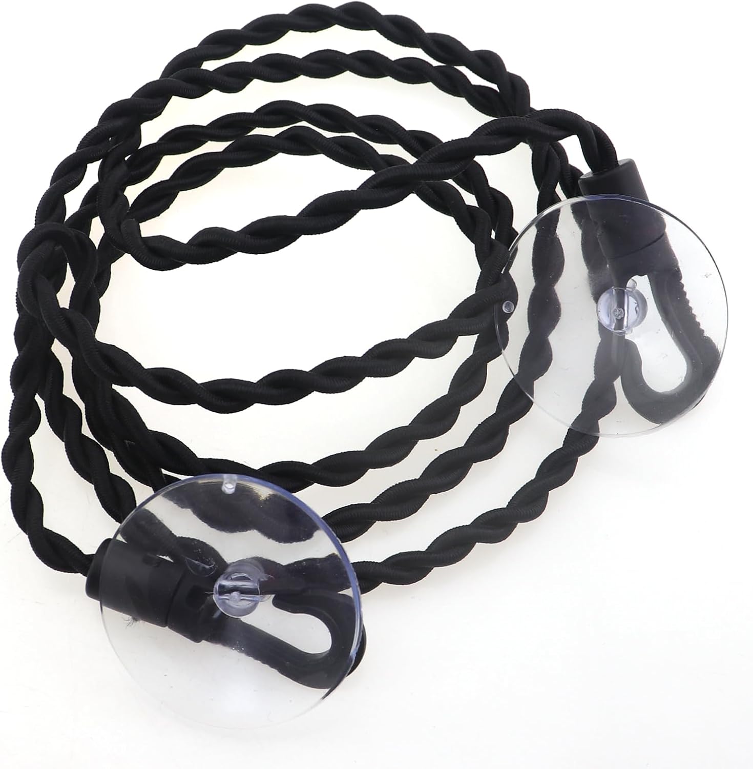 2PCS Retractable Elastic Travel Portable Clotheslines Camping Accessories with Hooks and Suction Cups 5 Feet Necessary Items for Outdoor Indoor Use Black White