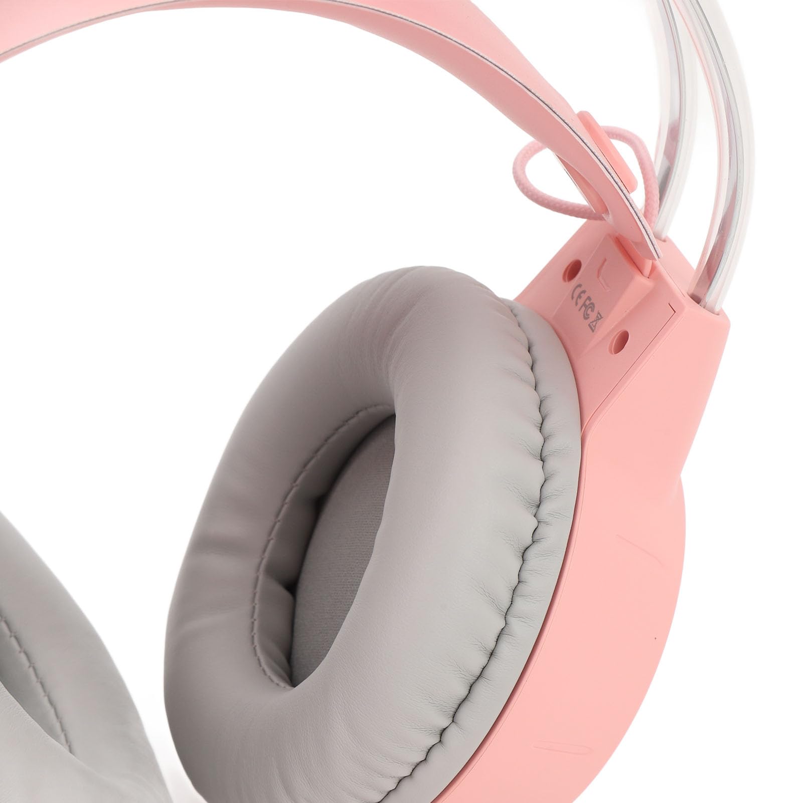 Katzenohr-Kopfhörer, 3,5 Mm Kabelgebundenes RGB-Stereo-PC-Gaming-Headset mit Mikrofon, Regenbogen-RGB-Beleuchtung und Virtuellem Surround-Sound, Leichte Over-Ear-Kopfhörer