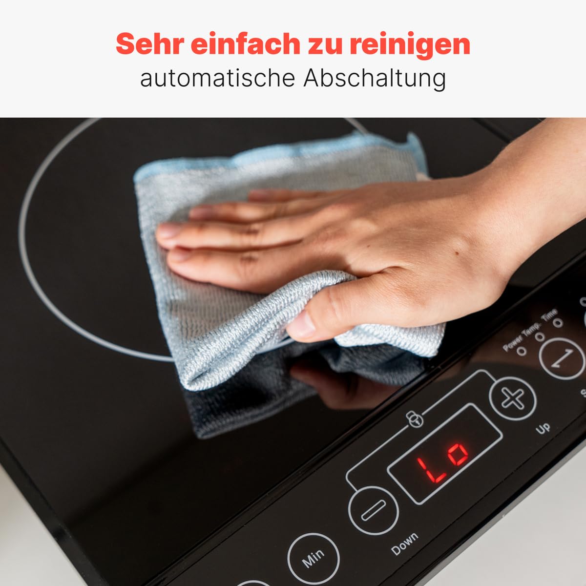 Clatronic® Induktionskochplatte | Kochplatte mit Sekundenschneller Erhitzung durch Induktion | Herd mit ECO-Save für 55% Zeitersparnis | Induktionskochfeld mit automatischer Topferkennung | EKI 3569