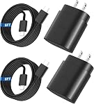 USB C Charger,2 Pack 25W USB C Fast Charger Super Fast Charging with 6FT USB C Cable Compatible with Samsung Galaxy S24 Ultra/S24 Plus/S24/S23/S22/S21/S20 Android Charger and More