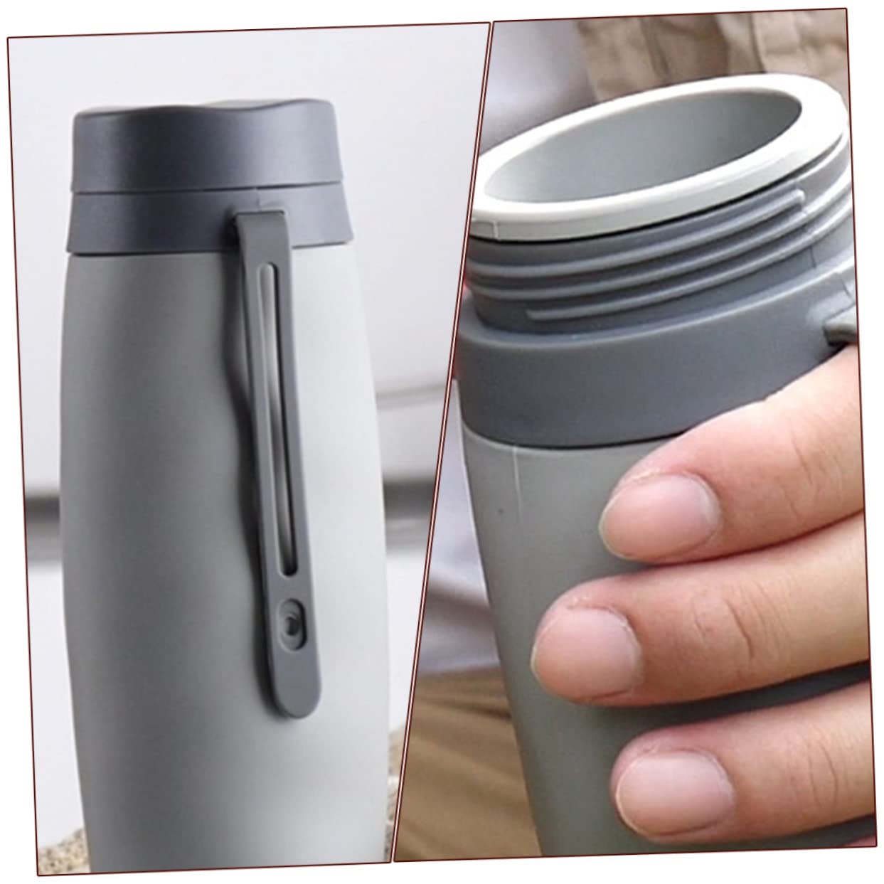 TOYANDONA Faltbecher Wasser Wandern Krüge Faltbare Flasche Faltbare Reiseflaschen Faltbare Trinkflasche Kieselgel Grau Wiederverwendbar