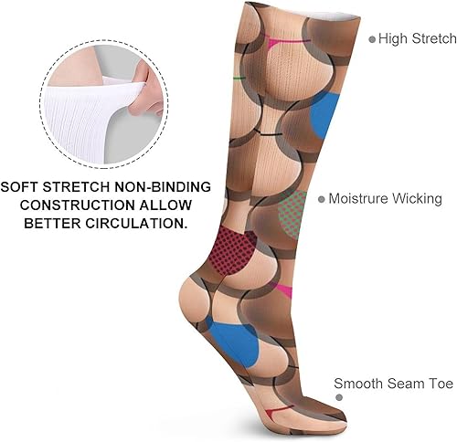 Miniatura 3 de Calcetines de decoración de vestido, calcetines cómodos y transpirables, calcetines deportivos compatibles con trasero sexy en patrón de bragas,