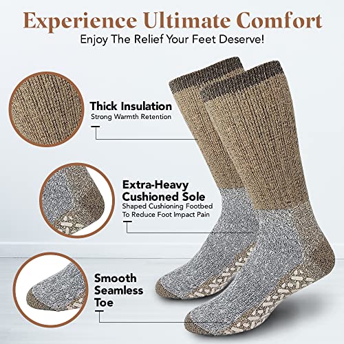 Debra Weitzner 6 Pairs Merino Wool Thermal Socks Men And Women Warm Cushioned Hiking Crew Socks For Hunting Winter Etc Long Survival Boot Socks Moisture Wicking Assortment 10-13 #TOP2