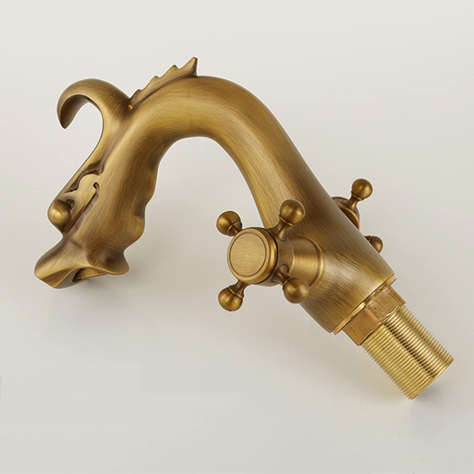 Korte Retro Antieke Messing Wastafel Tap Kraan Eengreeps