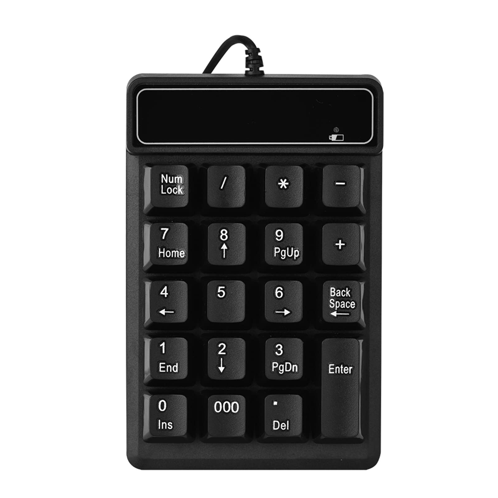 GOWENIC USB Numeric Keypad Numpad Wired 19 Key Number Pad Keyboard for Laptop Desktop Computer PC, Big Print Letters, Support / 7/8 / 10 / Vista System