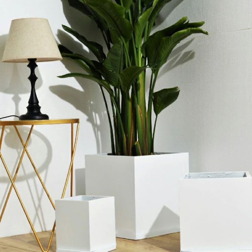 Amazon.co.jp: 植木鉢 大型 32cm 穴あり キューブプランター