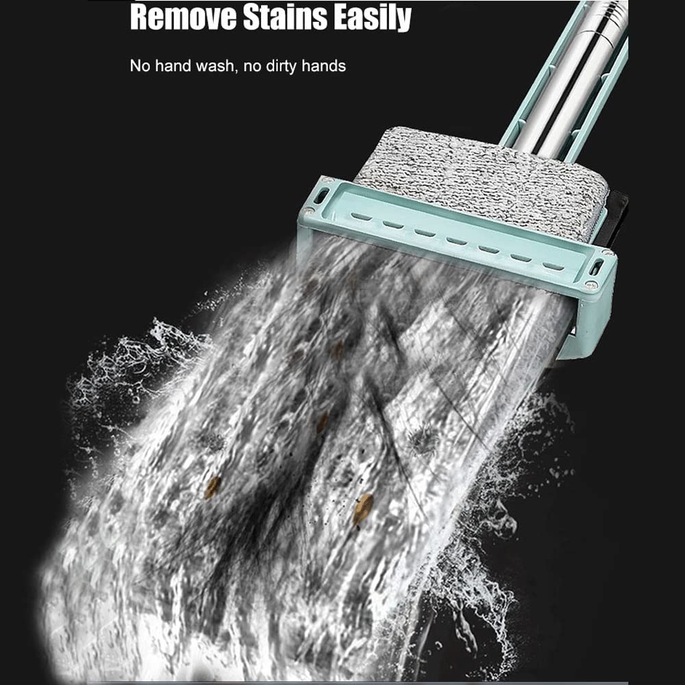fregona Manos Libres Exprimir trapeador de Suelo Limpieza mágico Plana Plana limpiadora Franja autolimpieza Microfibra Almohadilla for Lavar Piso mop (Color : Mop Within 2 Pads)