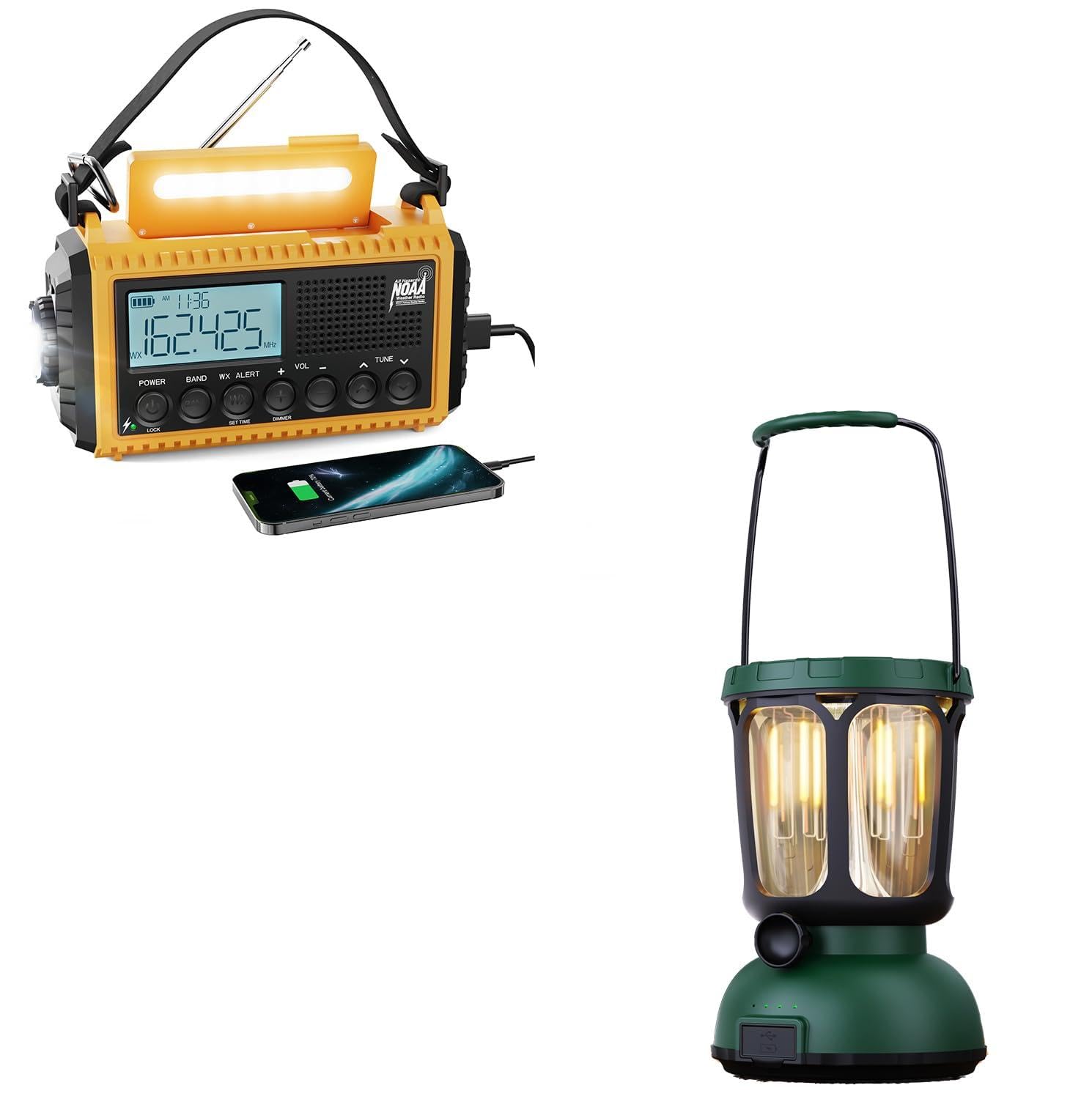 Raynic Emergency Radio & 6000 LED Camping Lantern Rechargeable, Emergency Lights for Home Power Failure, Hurricane
