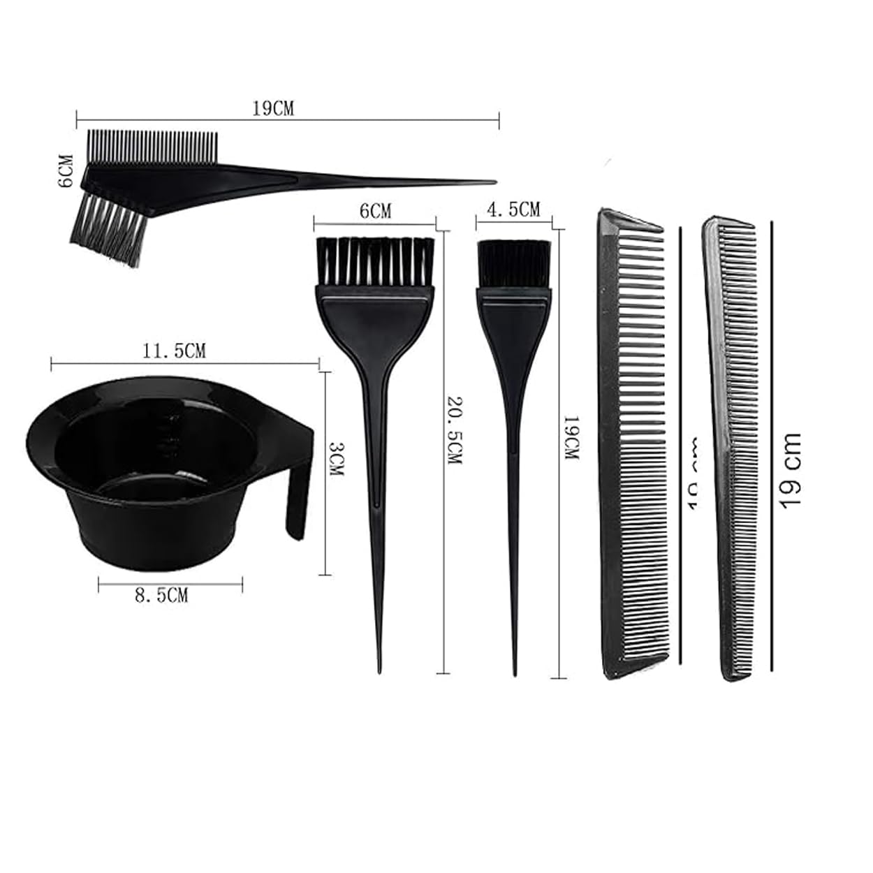 GITGRNTH Professional Hair Dye Coloring Kit – 7-Piece Hair Coloring Brush and Bowl    Set with Mixing Bowl   , Applicator Brushes, Dual-Sided Combs – Perfect for Hair Dye, Balayage, Bleaching & Highlights – Salon & Home Use - Image 2 thumbnail