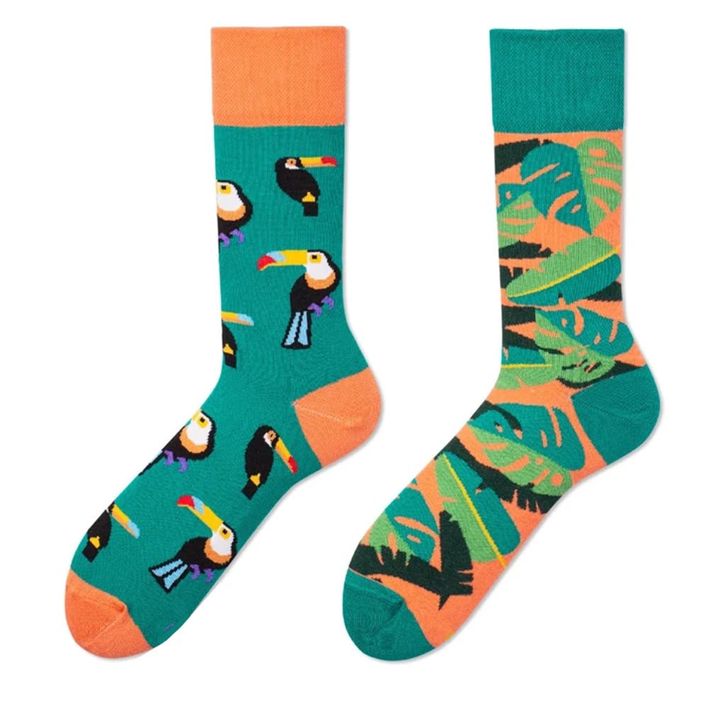 PAIXUNUnisex Novelty Funny Socks For Men And Women Cute Gifts Colorful Patterned Designer asymmetric mismatched Socks