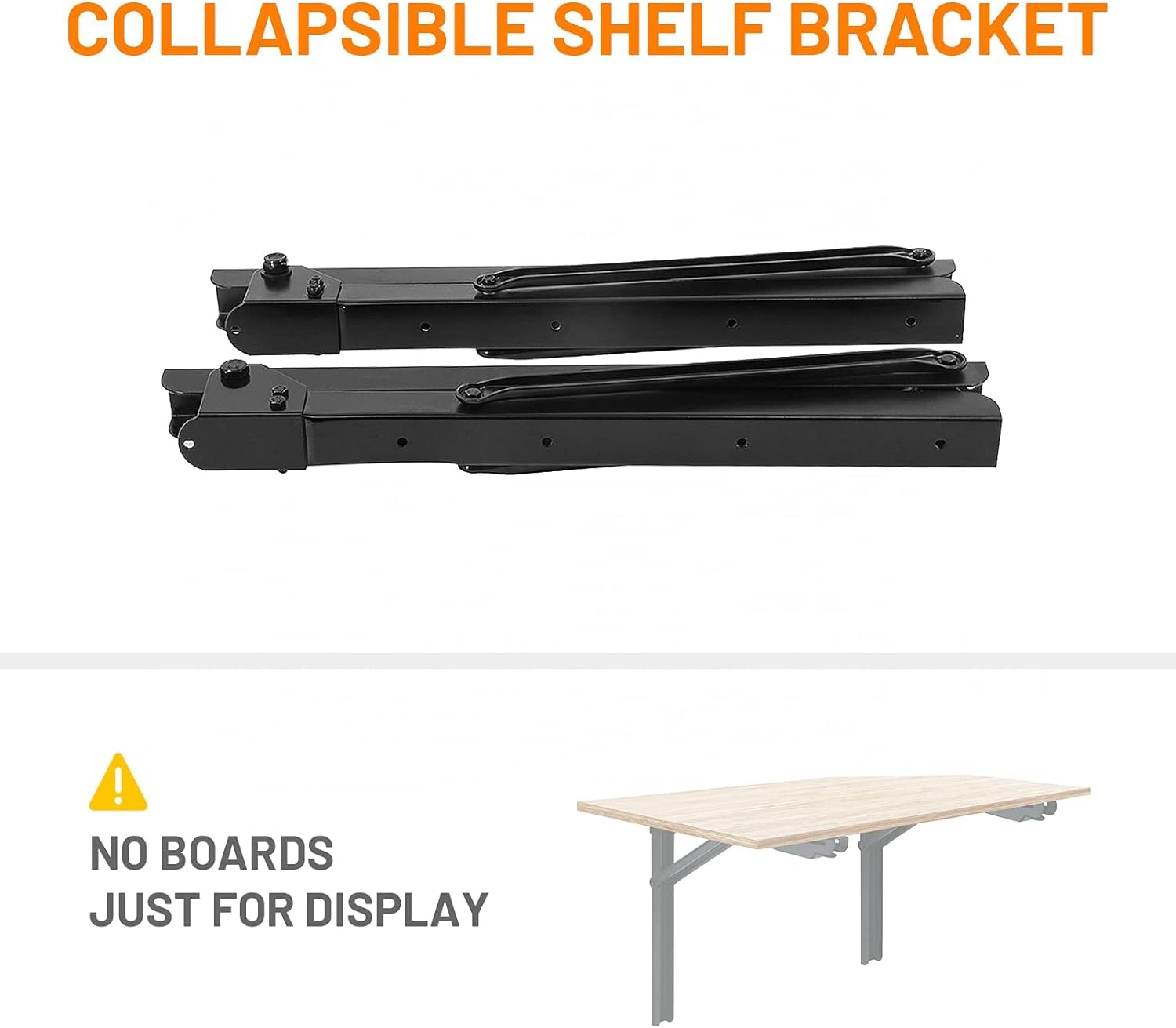 Wallmaster Klappbare Regalhalterungen, Wandmontiert, Schwimmend, 61 cm, Robuster Stahl, Maximale Traglast 227 kg, Zusammenklappbar, Platzsparend, 4 Stück, Ohne Brett, Für Garage