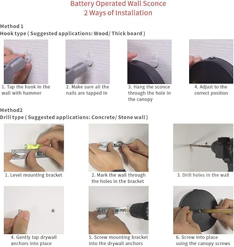 Miniatura 5 de KAYYELAMP 2 luces fáciles de cargar, instalar batería recargable inalámbrica y atenuación remota de metal de vidrio de diseño vintage, lámpara LED
