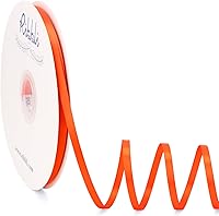 Vista 90 de Ribbli - Cinta de satén burdeos de doble cara, 1 pulgada x 50 yardas - Cinta burdeos oscuro de satén para envoltura de regalos, manualidades