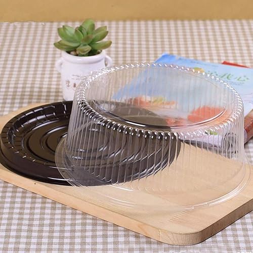 Miniatura 4 de Contenedores para tartas de 11 a 12 pulgadas, desechables, de plástico, con tapas de cúpula y tablas para tartas, 5 soportes redondos para tartas
