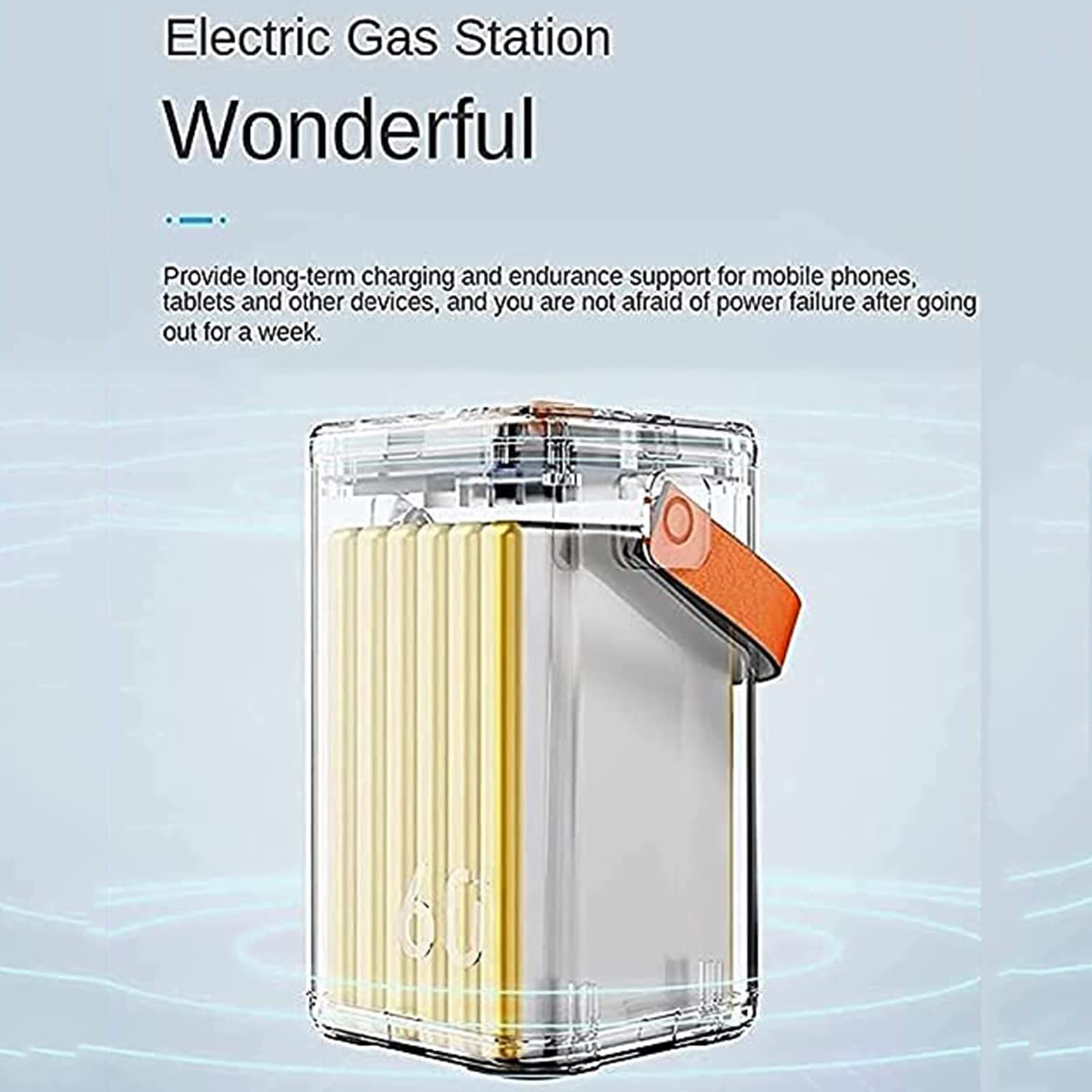 36W Power Banks 60000Mah Carga rápida, Estación de energía para Exteriores Cargador portátil Cargador de teléfono con Adaptador de CC Banco de energía 5 Salida 3 Entrada Batería Externa, Gris