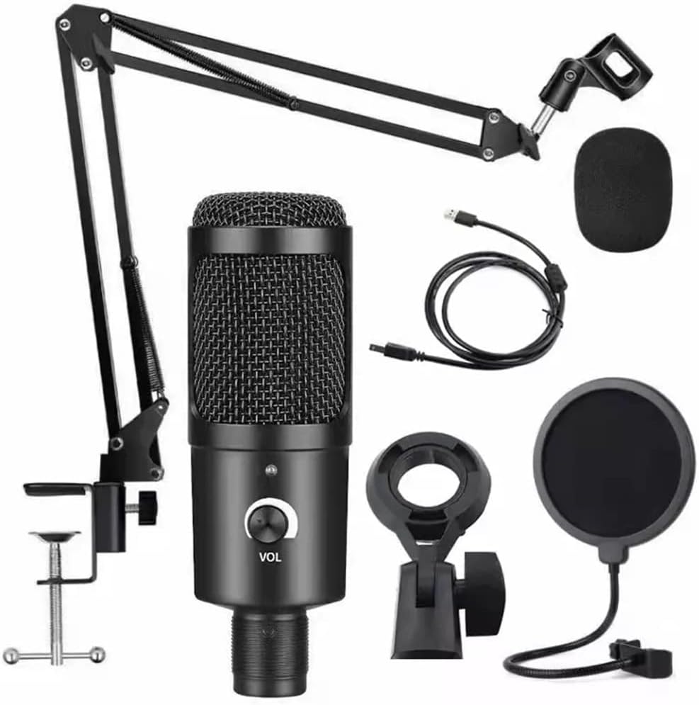 BM800 Condenser Microphone is Suitable for Laptop Computer Professional USB Microphone with Headset Game Live Broadcast
