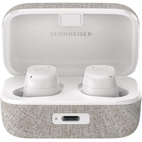 Sennheiser Consumer Audio MOMENTUM True Wireless 3 Earbuds -Bluetooth In-Ear Headphones for Music and Calls with ANC,Multipoint connectivity,IPX4,Qi charging,28-hour Battery Life Compact Design,White