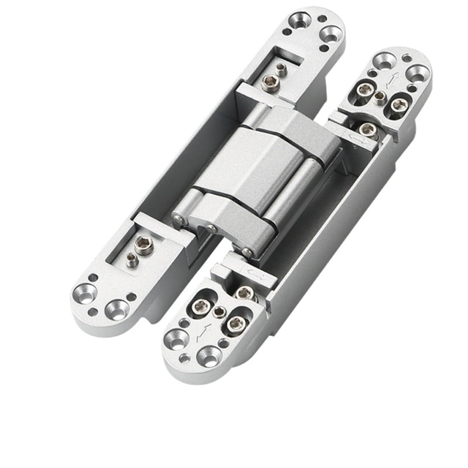 Concealed Hinges Hidden Door Dedicated Hinge Three-Dimensional Adjustable Concealed Cross for Furniture(177x 28 Silver)