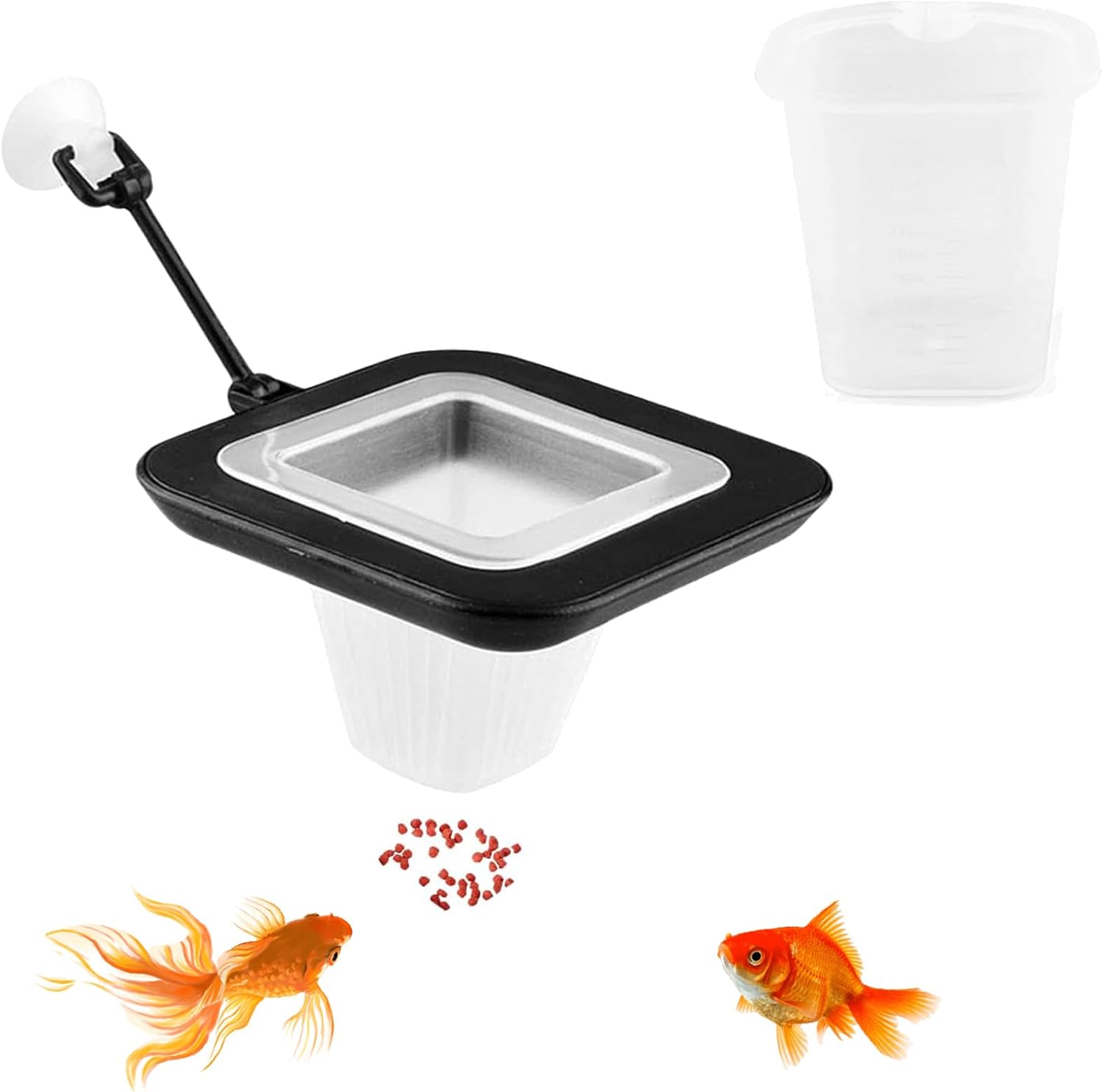 CEZKFH Aquarium Fütterungsring, Fütterungsring mit Saugnapf