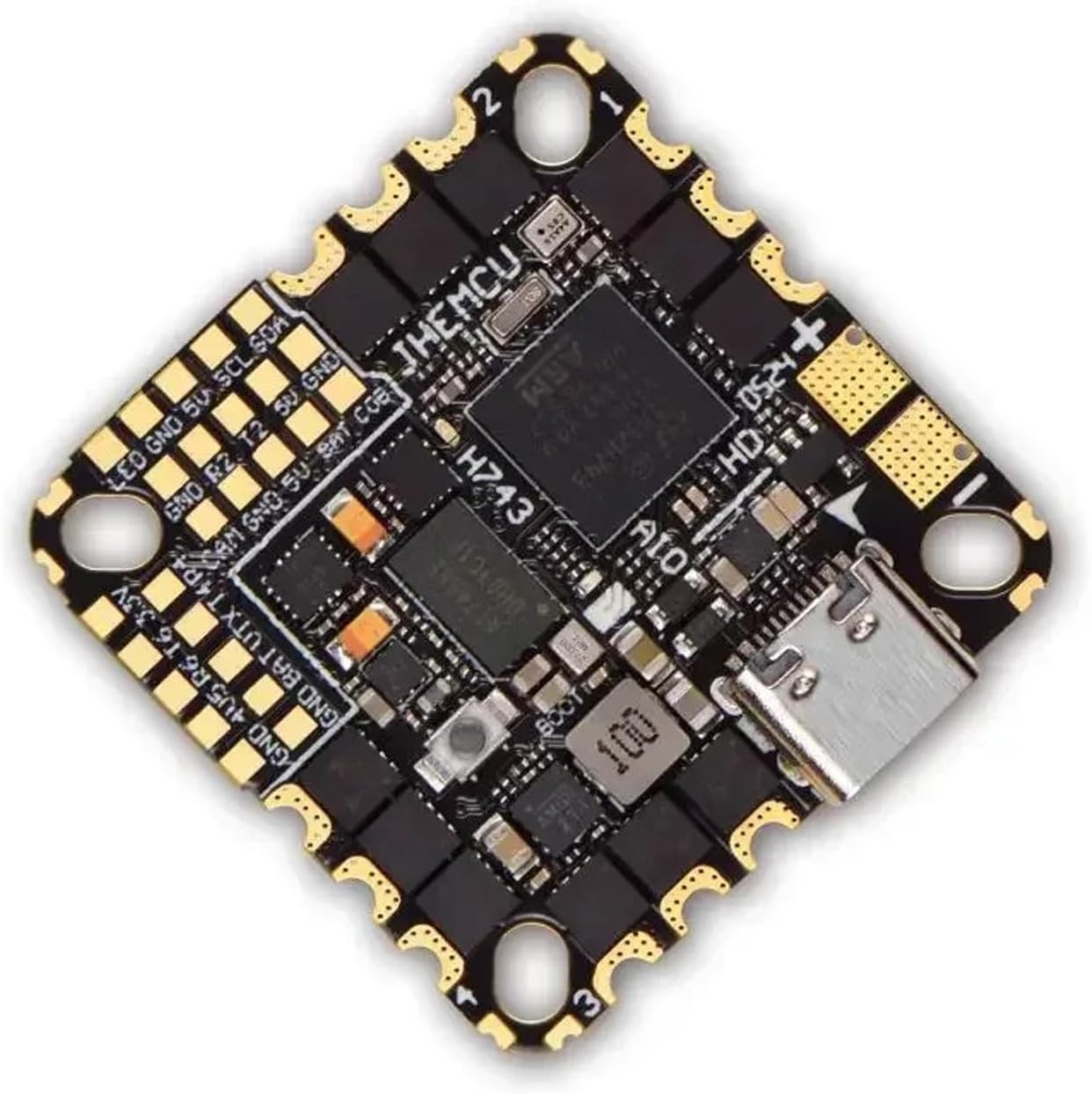 GH743AIO-HD 50A AIO Flight Controller with AM32 ESC and Dual ICM-42688 Gyros (40 Amps)