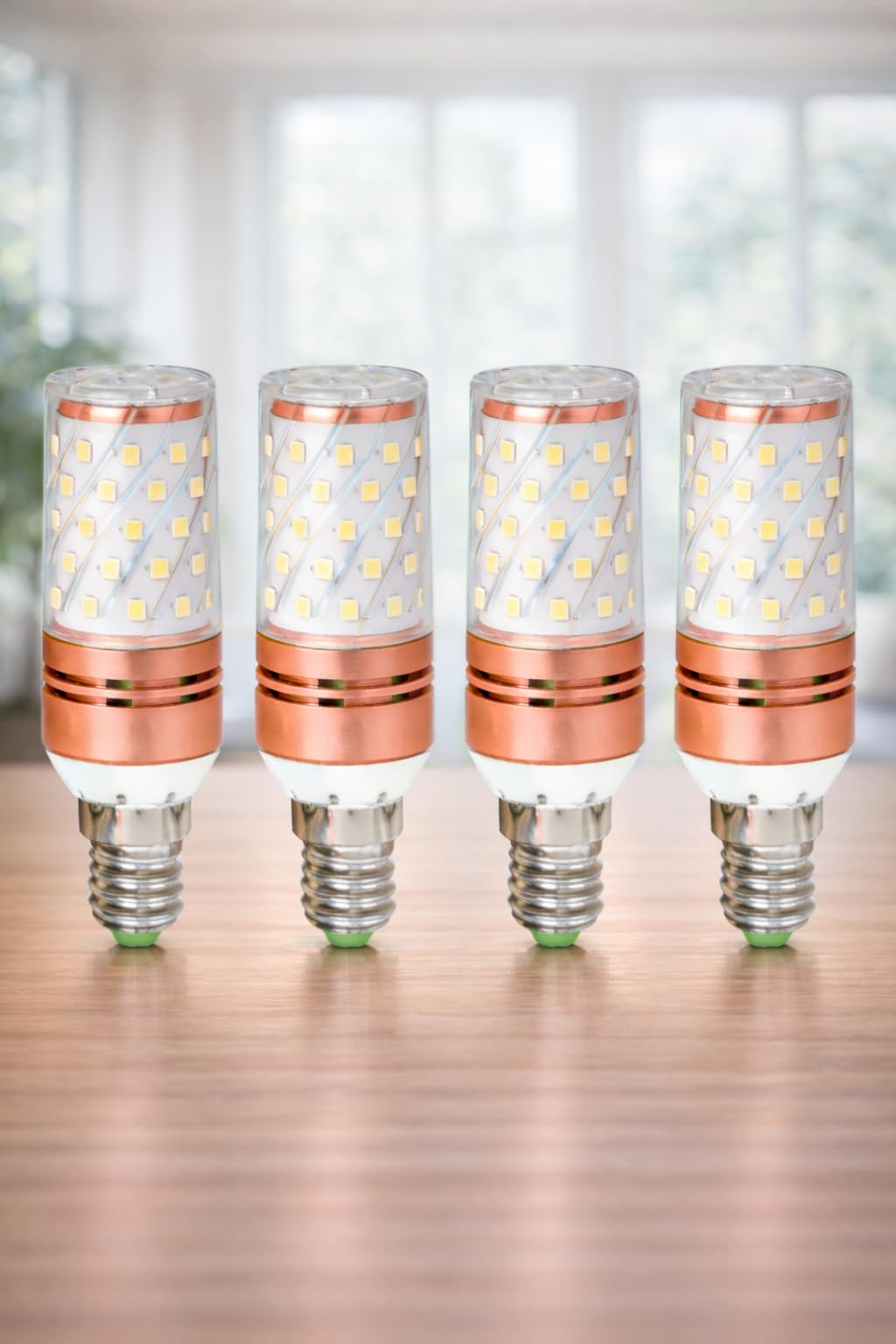 E14 LED Corn Bulb Warm White | Energy Saving SMD LED Lamp | Crystal Clear Cover | Copper Aluminium Body | Bright Decorative Light for Chandelier, Wall Lamp & Table Lamp (PACK OF 4)-image-44