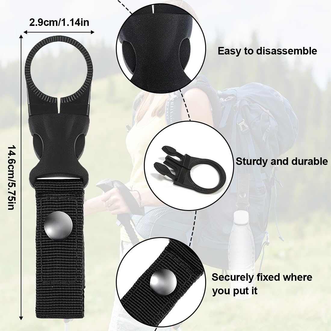 6 Silikon-Wasserflaschenhalter Mit Karabiner – Praktische Halterung Für Rucksack, Camping, Wandern & Sport