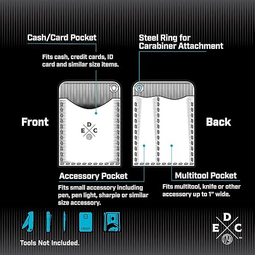 Miniatura 2 de 1791 EDC Bolsa organizador de bolsillo de transporte diario para cuchillos multiherramientas herramientas pequeñas linterna Cuero americano Funda de