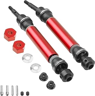 2Pcs ShareGoo Rear CVD Steel Drive Shaft Transmission Axle Compatible with Horizon Ecx 1/10 2WD Ruckus Axe Brutus Circuit Crush K&N Torment 1/10 RC Car (Red)