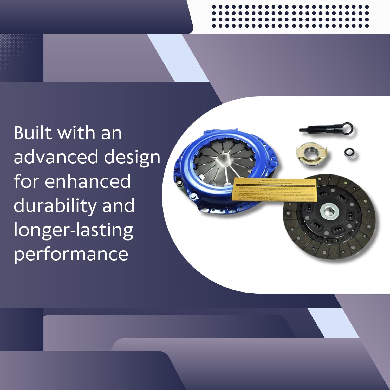 EFT Stage 2 Clutch Kit For 1989-1998 Chevrolet Geo Tracker Suzuki X-90 Sidekick 1.6L, 1.8L Engine - Carbonized Friction Material For Enhanced Performance & Durability - 12 Month Brand Warranty