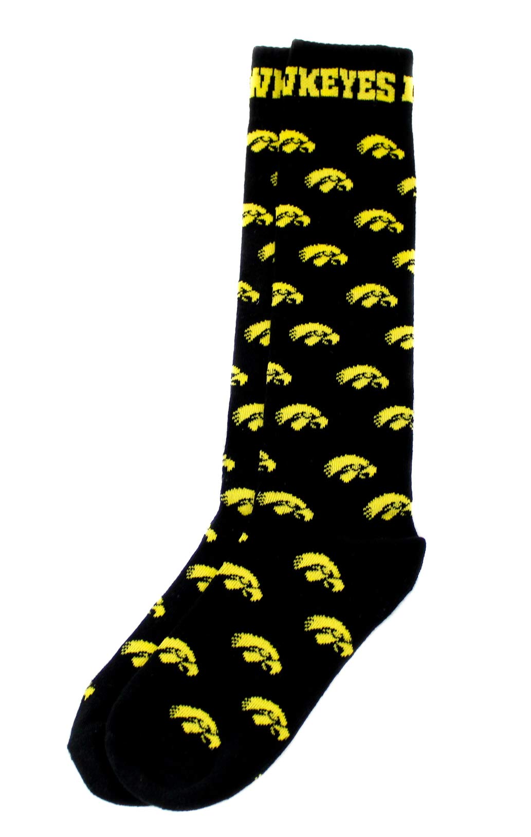 Donegal Bay NCAA Iowa Hawkeyes Dress Socks, Black
