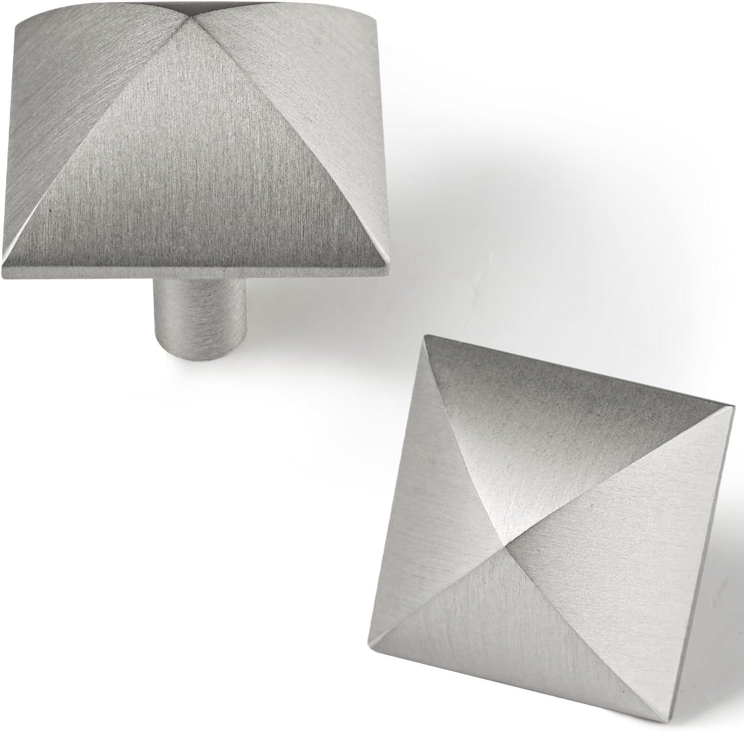 4 Pack 1-1/3 Inch Cabinet Knobs Brass Chrome Drawer Wardrobe Pulls Kitchen Cabinet Bathroom Door Handles Heavy Duty Furniture Hardware Knobs, Brushed Nickle