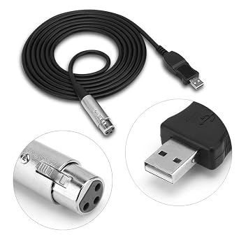 USB to XLR Cable, 76Db S/N Lightweight USB Microphone Link, for Win7/ 09 XP/Vista