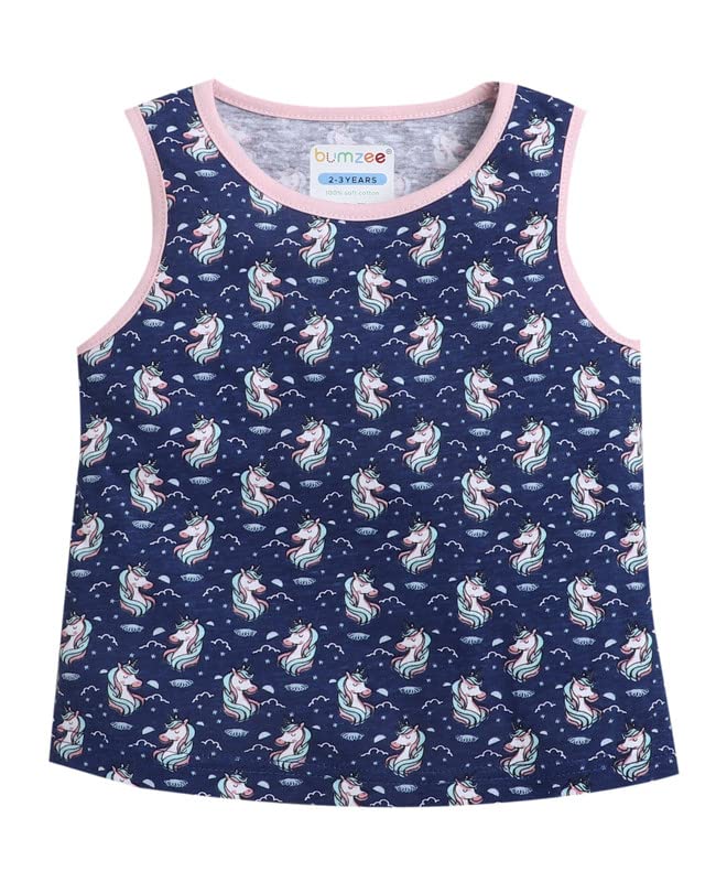 Image of BUMZEE Girl's Cotton Printed Regular Fit T-Shirt