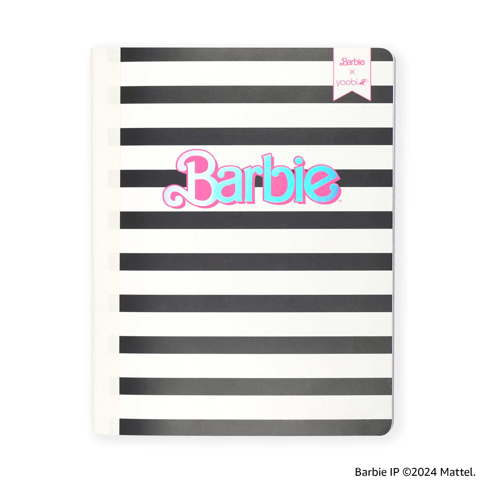 Yoobi Barbie College-Notizbücher, liniert, 3 Stück, 100 Blatt | 3-fach gelochte Blätter, perforierte Seiten, 100-150 Blatt, Multipack (3er-Pack oder 6er-Pack), lustige Drucke & Designs