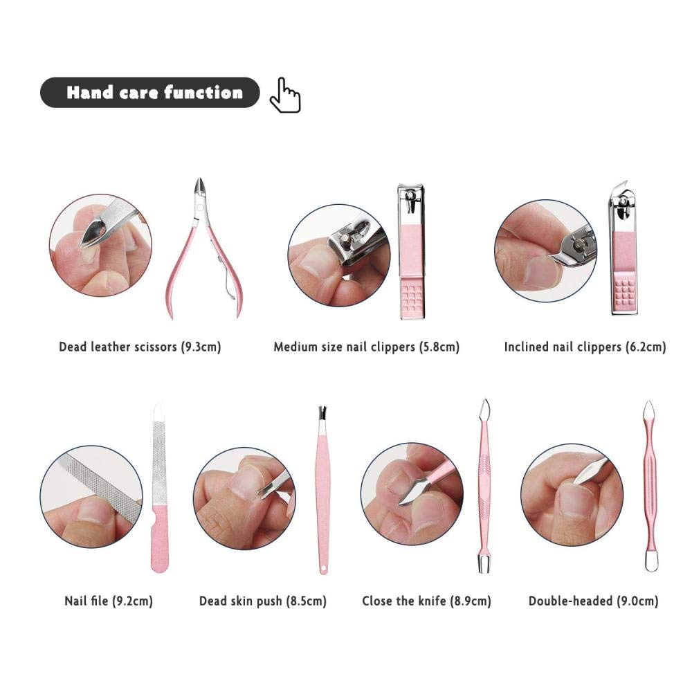 Professionelles Nagelknipser-Set 7-18-teilig, scharfer Nagelschneider aus Edelstahl, Pediküre- und Maniküre-Set mit Cortex-Metallgehäuse für Männer und Frauen, Silber, 10-teiliges Set (Silver 18)