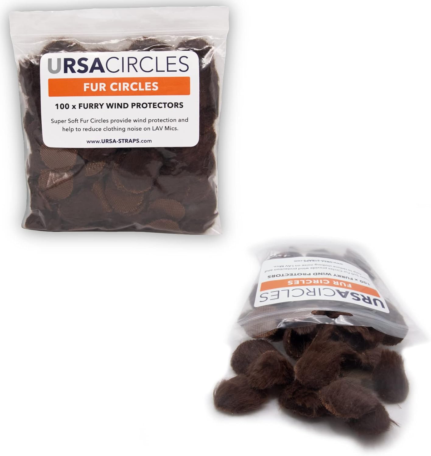 URSA Fur Circles – Mini Windshields for Lavalier/Lapel Microphones. Reduce Wind Noise & Clothing Rustle. Compatible with Sennheiser, RODE, Sanken, Tascam & More (100x Circles, Brown) URSA Fur Circles – Mini Windshields for Lavalier/Lapel Microphones. Reduce Wind Noise & Clothing Rustle. Compatible with Sennheiser, RODE, Sanken, Tascam & More (100x Circles, Brown)