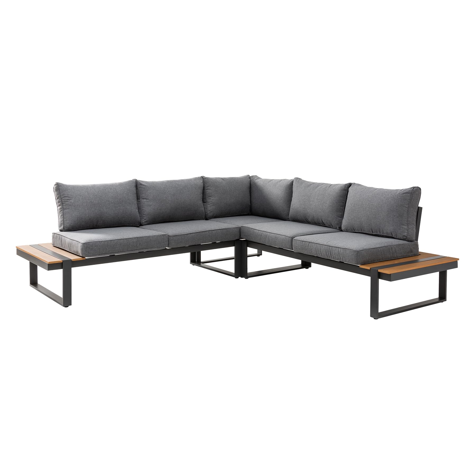 Riess Ambiente Große Garten Sitzgruppe Set Tampa Lounge 240cm grau Outdoor Sofa Wetterfest inkl. Kissen Gartenlounge