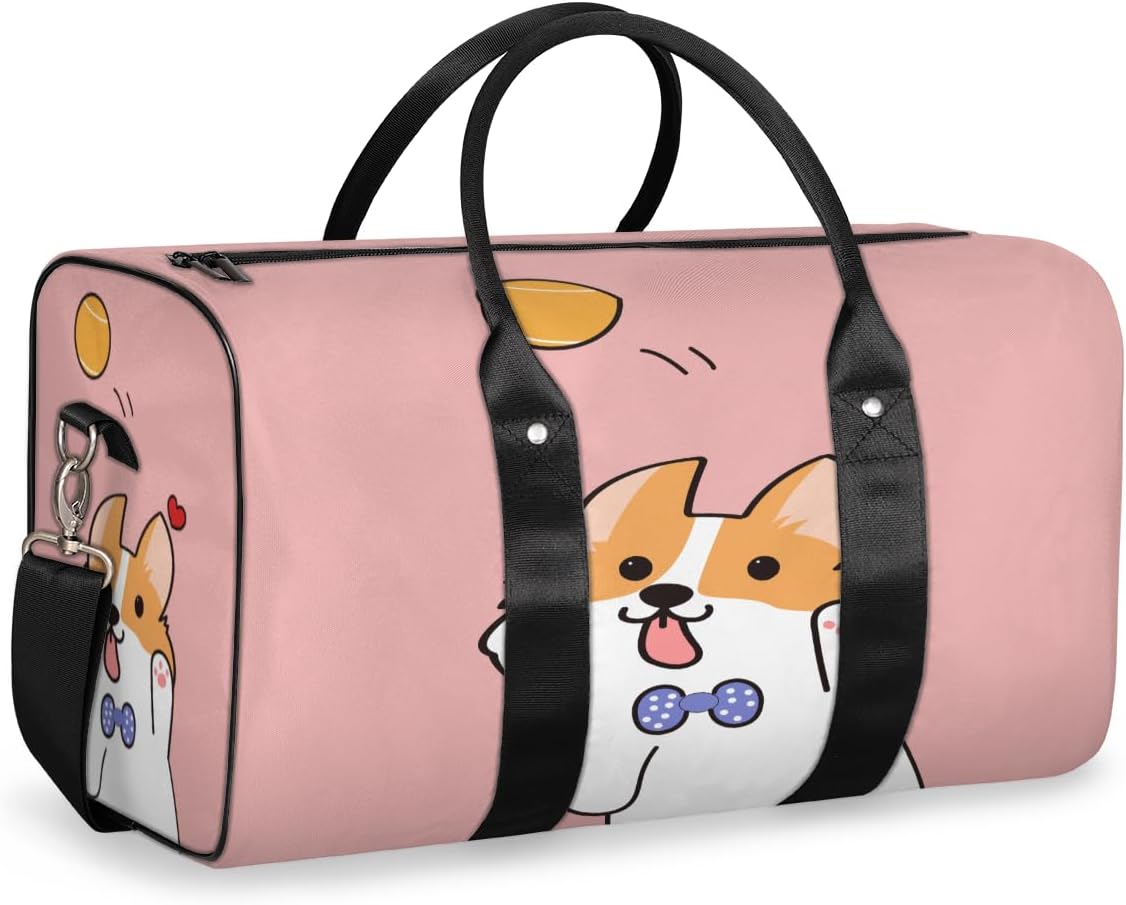 Dog Ball Pink Travel Duffel Bag for Women Men Large Capacity Overnight Weekender Bags for Lightweight Waterproof Sport Gym Bag for Workout Yoga Swim