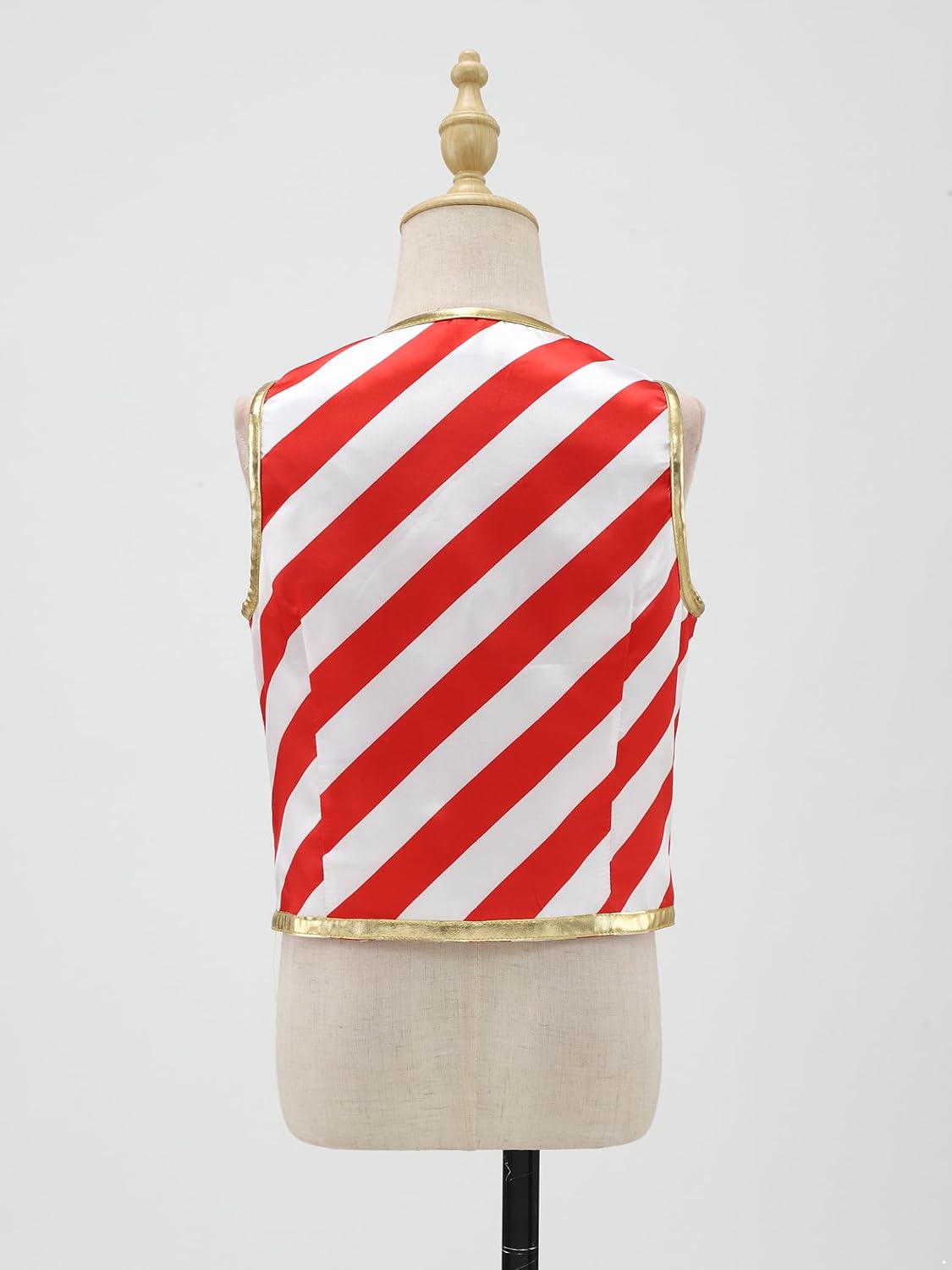 Kids Unisex Christmas Santa Claus Outerwear Vest Xmas Carnival Party Candy Cane Striped Jacket Waistcoat