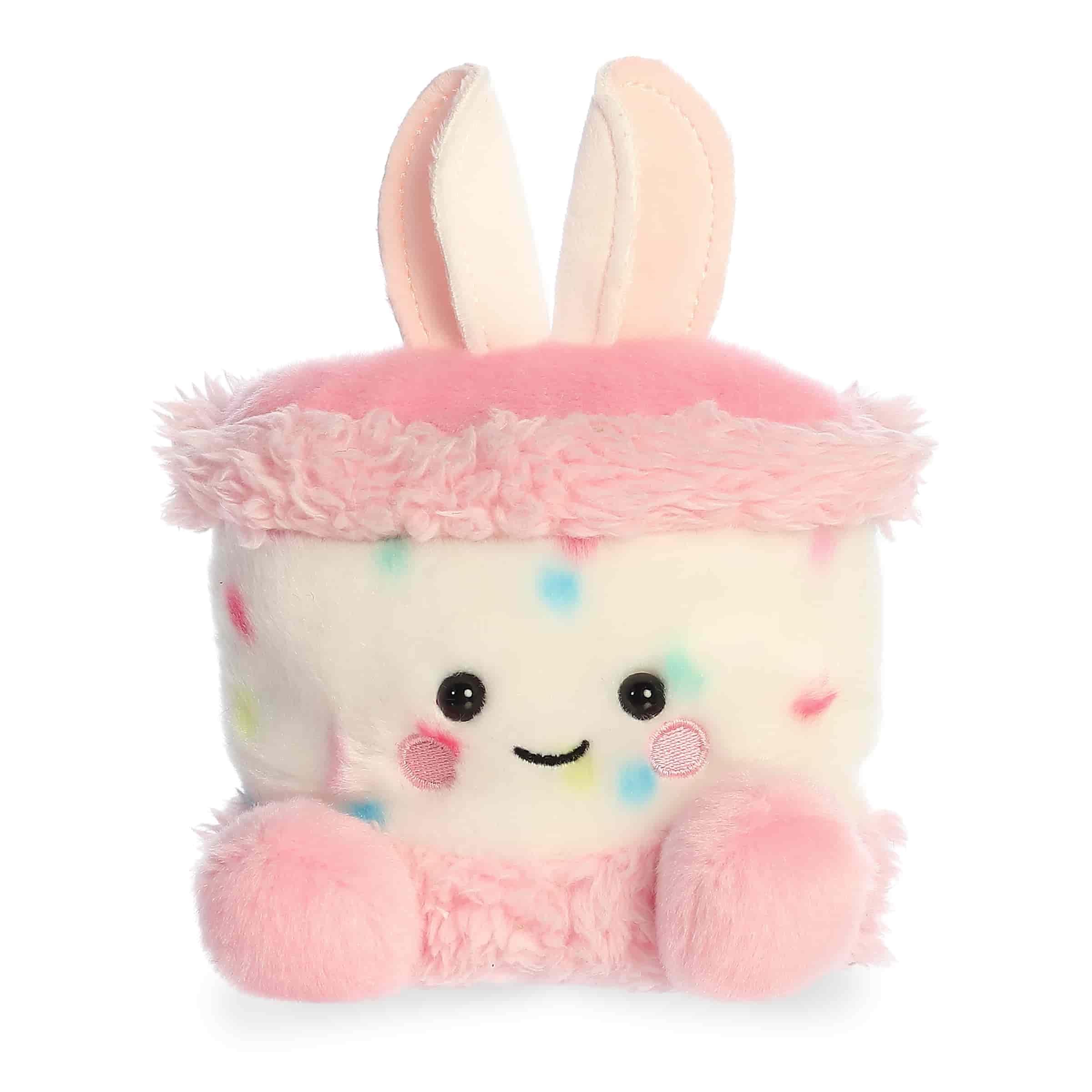 Aurora Adorable Palm Pals Bubbi Bunny Cake Animal de Peluche – Divertido peluche coleccionable para niños y adultos coleccionistas – Peluche de temporada para las Fiestas de Pascua – Rosa 14 cm