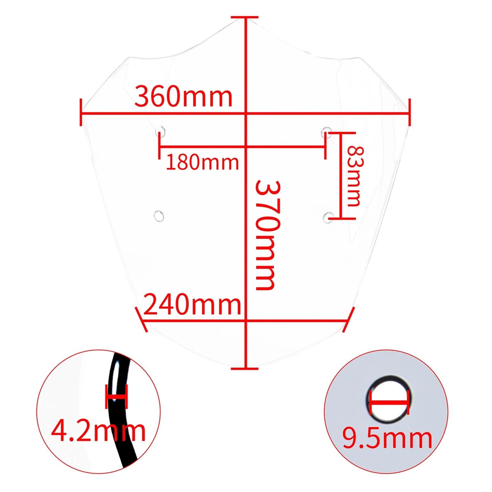 Przednia szyba motocyklowa Pasuje do Triumph Rocket 3R 2020-2024