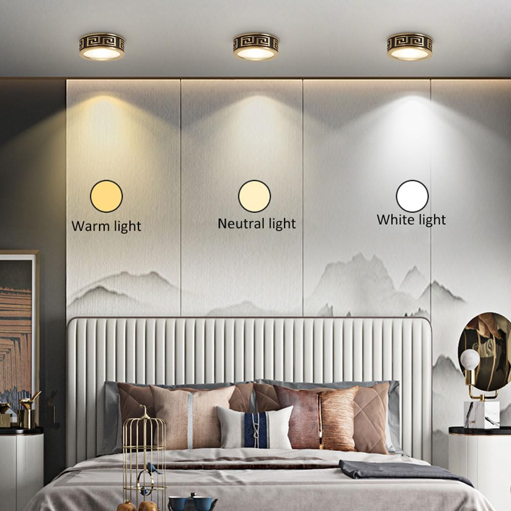 Lot De 7 Spots Encastrés en Laiton pour Plafonnier Intérieur, Montage en Surface, LED, 3W, 5W, 7W, 9W, pour Hall D'Exposition Et Salon.,6000k-9W
