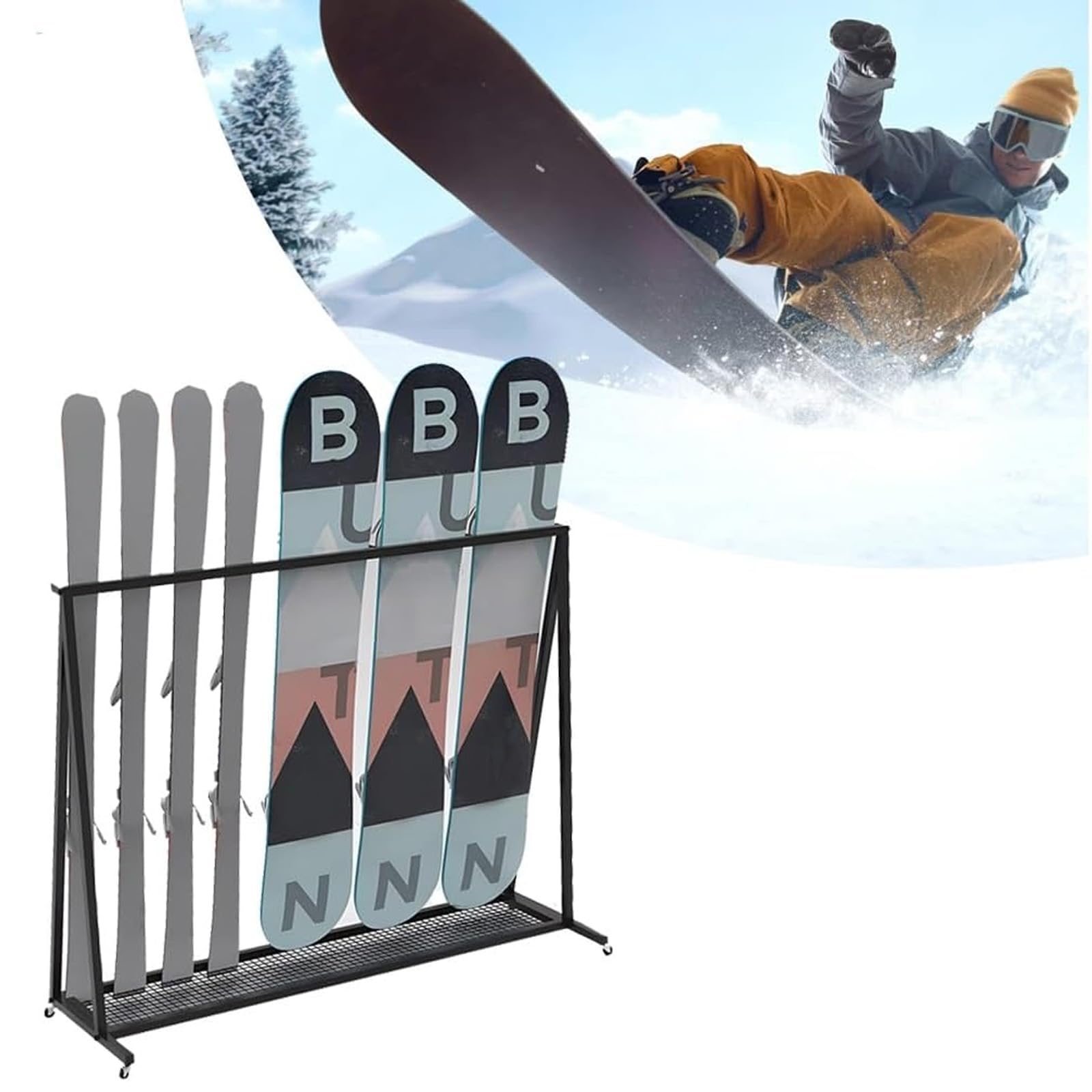 Amazon.co.jp: WJW ブラック スチール スノーボード収納ラック 縦置き