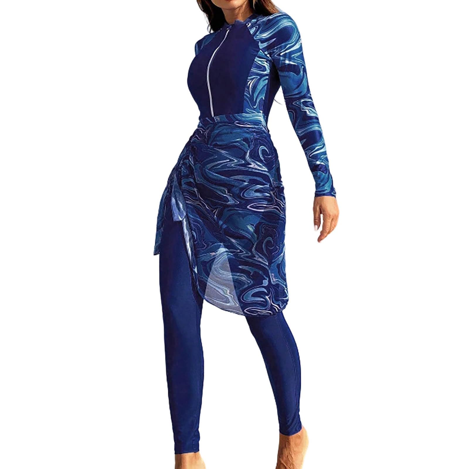 Burkini, costume da bagno da donna musulmano, con protezione solare totale, con copertura completa, tankini, a maniche lunghe, 3 pezzi, costume da bagno Hijab