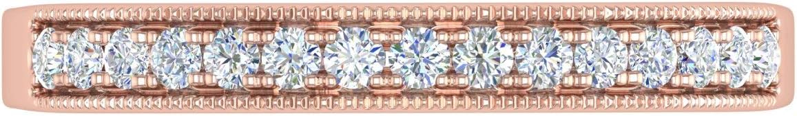 FINEROCK 1/5 Carat Diamond Vintage Wedding Band Ring in 10K Gold