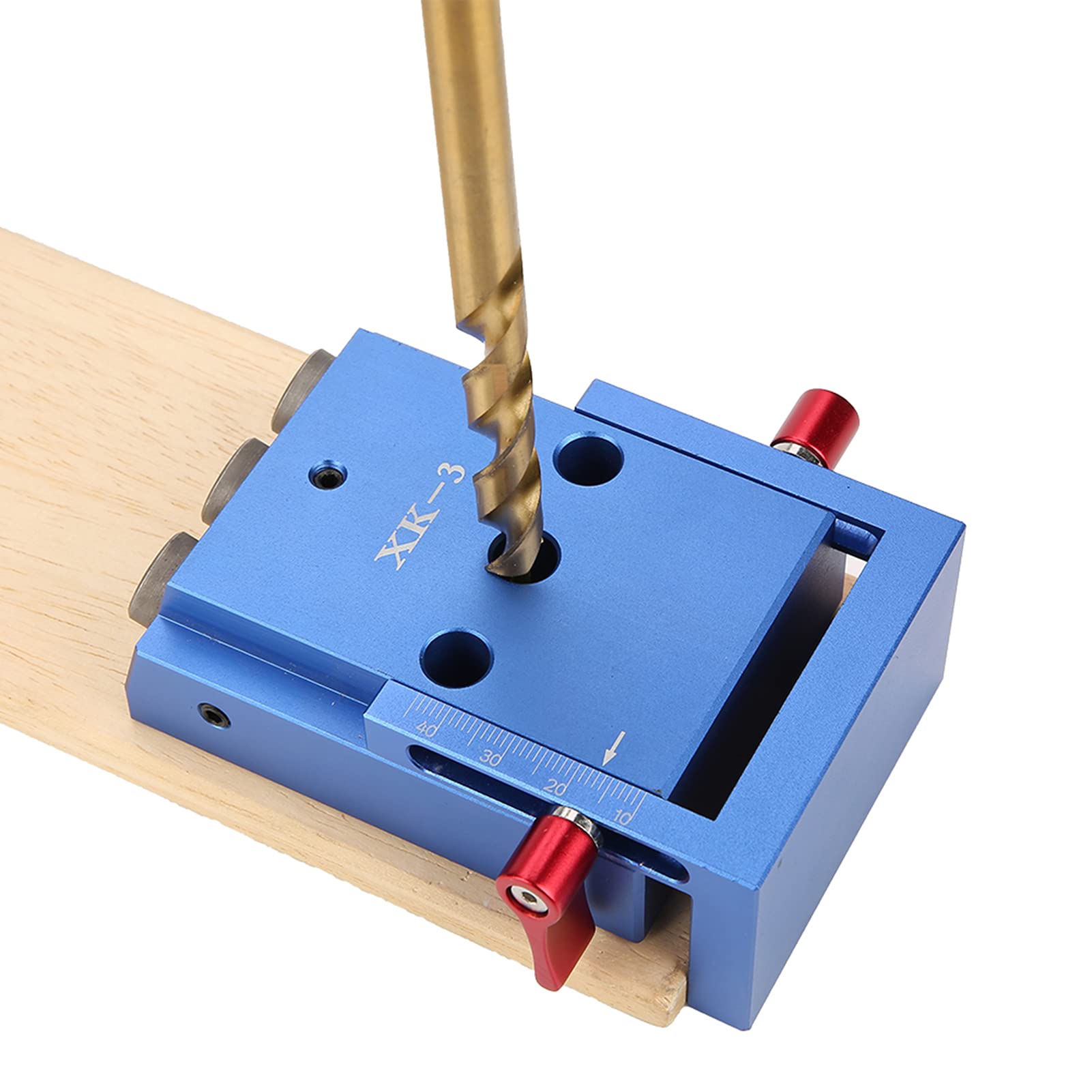 Jiawu Kit de Perforación de Orificios de Bolsillo Juego de Guía de Broca Oblicua para Carpintería Localizador Posicionador, Plantilla de Aleación de Aluminio para Juntas de ángulo de Esquina Al Ras,