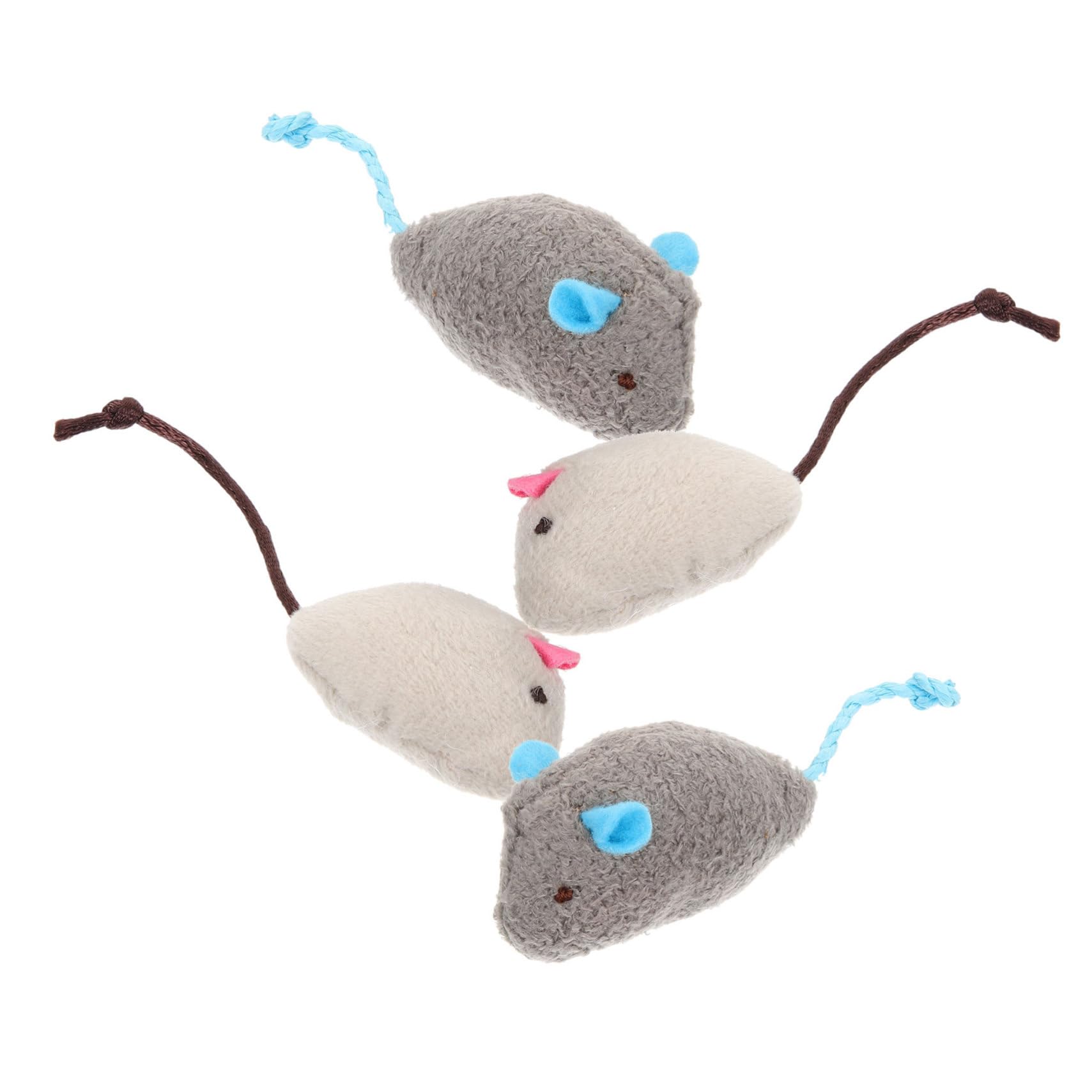 Abaodam 4Pcs Cat Mouse Interactive for Kittens Soft Durable and Engaging Cat Supplies Stimulates Hunting Instincts and Keeps Cats Active
