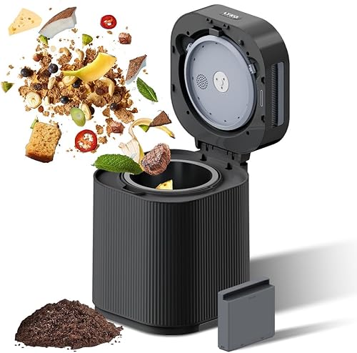 Compostador eléctrico mejorado 2023 para cocina, compostador inteligente de encimera de 2.5 litros, sin olor, con lámpara UV y filtro de carbono