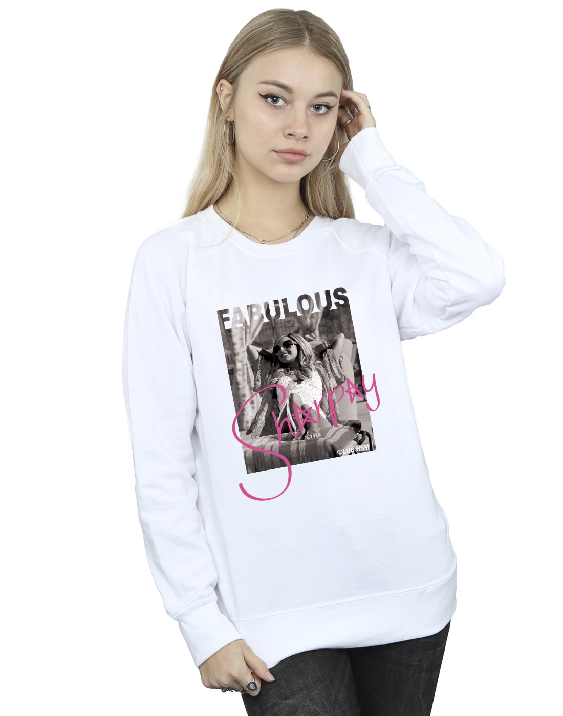 Disney Women's High School Musical Sharpay Fabulous Sweatshirt White Medium